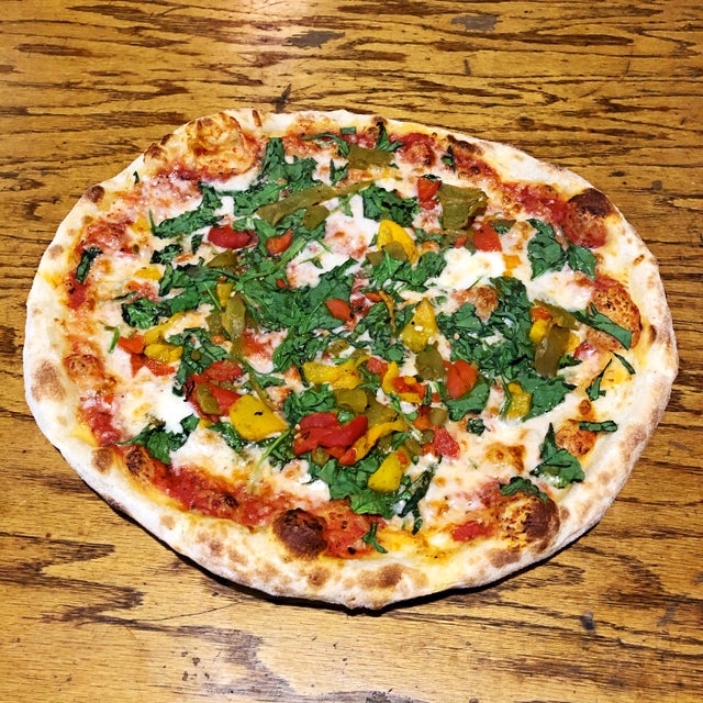 Order Veggie Splitter Pizza food online from Lanesplitter Pizza & Pub store, Emeryville on bringmethat.com