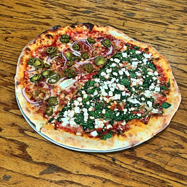 Order Half & Half Pizza food online from Lanesplitter Pizza & Pub store, Emeryville on bringmethat.com